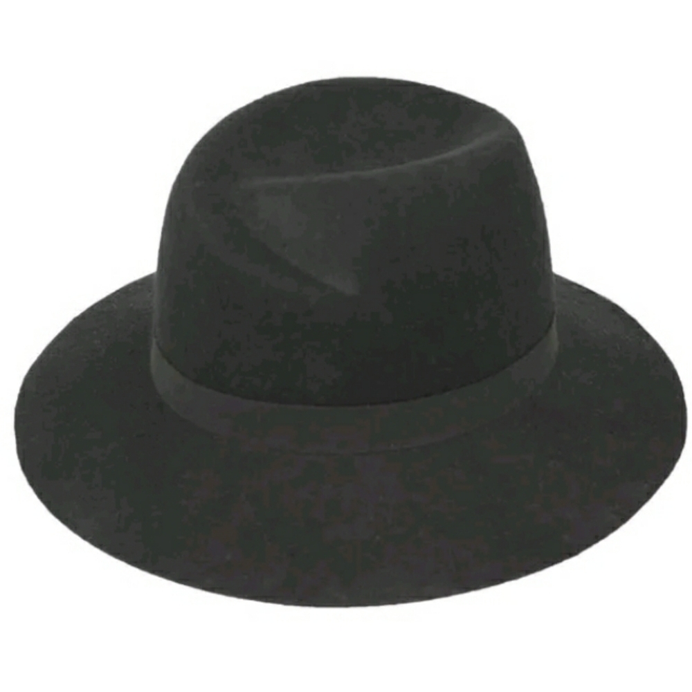 NWT Jack & Lucy Wide Brim BLACK Hat Classic Bicoastal 100% Wool